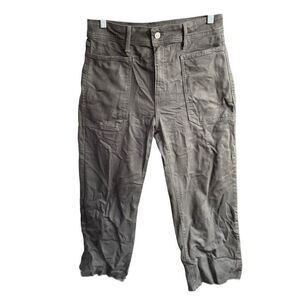 Just USA Jeans Women's Wide Leg AB124-11 Brown Sz 10 Stretch Raw Hem Made In USA